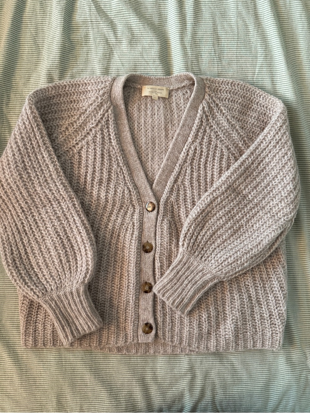 Sezane Basile Cardigan in Light Taupe